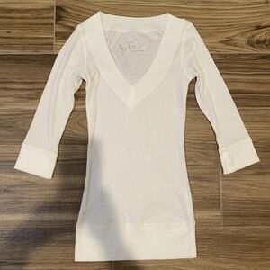 Victoria’s Secret Tee Shop White Sexy V-neck Shirt Top XS Tshirt T-shirt